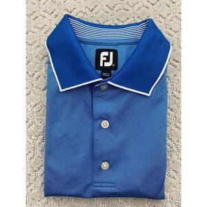 FootJoy Mens Golf Shirt Blue Performance Polo Medium